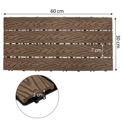Podest tarasowy panel WPC 30x60x2 cm BRĄZ