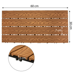 Podest tarasowy panel WPC 30x60x2 cm TEAK - zestaw 6 sztuk 1mkw