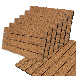 Podest tarasowy panel WPC 30x60x2 cm TEAK - zestaw 6 sztuk 1mkw