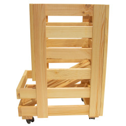 Drewniana skrzynka na ziemniaki na kółkach 30x37x51 cm