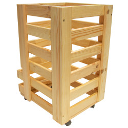 Drewniana skrzynka na ziemniaki na kółkach 30x37x51 cm