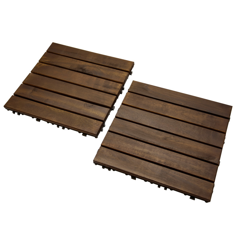 Podest Tarasowy Akacjowy 6 Paneli 30x30cm płytki Ciemny Brąz