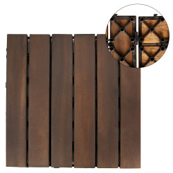 Podest Tarasowy Akacjowy 6 Paneli 30x30cm płytki Ciemny Brąz