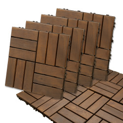 Podest Tarasowy Akacjowy 30x30cm płytki mozaika Ciemny Brąz zestaw 4szt. 0,36mkw