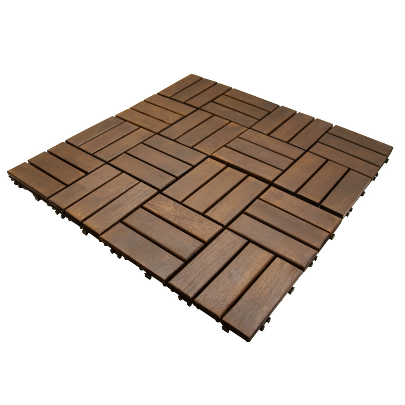 Podest Tarasowy Akacjowy 30x30cm płytki mozaika Ciemny Brąz zestaw 10szt. 0,9mkw