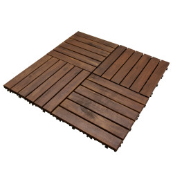 Podest Tarasowy Akacjowy 30x30cm płytki mozaika 6 paneli Ciemny Brąz zestaw 4szt. 0,36mkw