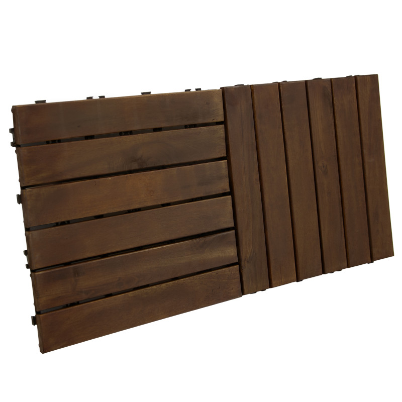 Podest Tarasowy Akacjowy 30x30cm płytki mozaika 6 paneli Ciemny Brąz zestaw 4szt. 0,36mkw