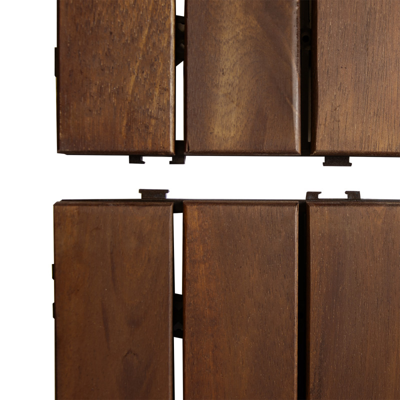 Podest Tarasowy Akacjowy 30x30cm płytki mozaika 6 paneli Ciemny Brąz zestaw 12szt. 1mkw