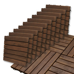 Podest Tarasowy Akacjowy 30x30cm płytki mozaika 6 paneli Ciemny Brąz zestaw 10szt. 0,9mkw