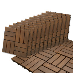 Podest Tarasowy Akacjowy 30x30cm płytki mozaika Ciemny Brąz zestaw 11szt. 0,99mkw
