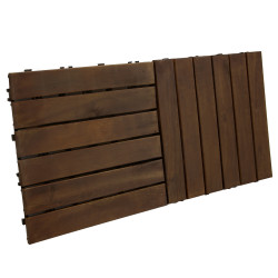 Podest Tarasowy Akacjowy 30x30cm płytki mozaika 6 paneli Ciemny Brąz zestaw 11szt. 0,99mkw