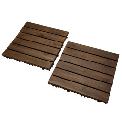 Podest Tarasowy Akacjowy 30x30cm płytki mozaika 6 paneli Ciemny Brąz zestaw 11szt. 0,99mkw