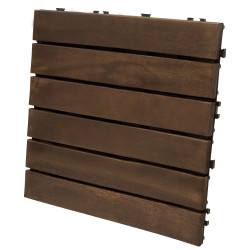 Podest Tarasowy Akacjowy 30x30cm płytki mozaika 6 paneli Ciemny Brąz zestaw 11szt. 0,99mkw