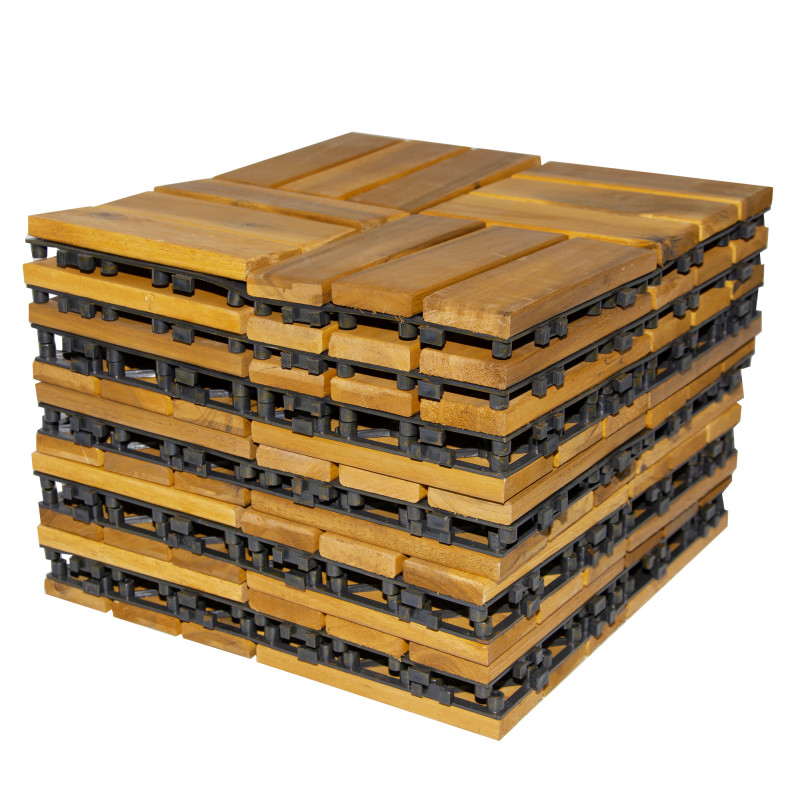 Podest Tarasowy Akacjowy II Płytki Mozaika Na CLICK na Taras 30x30x2,4 cm Zestaw 11 szt 0,99mkw