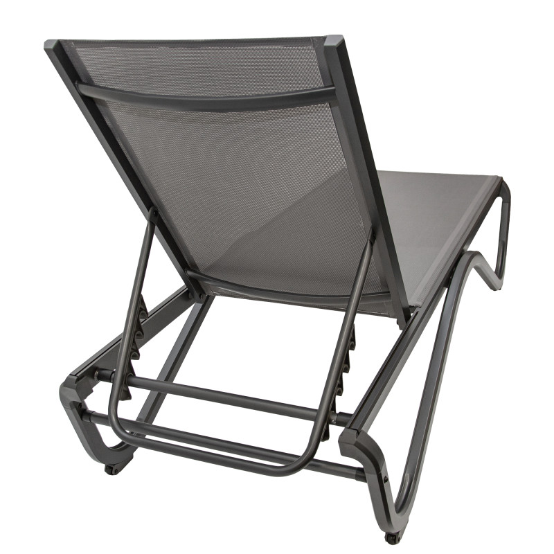 Leżak ogrodowy SOLARIA szary regulowane oparcie PREMIUM