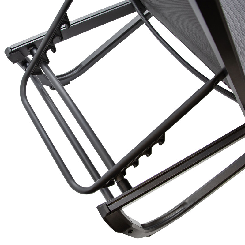 Leżak ogrodowy SOLARIA szary regulowane oparcie PREMIUM