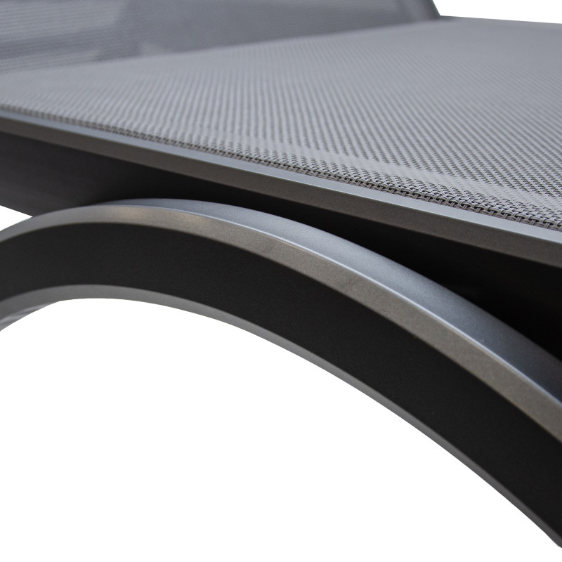 Leżak ogrodowy SOLARIA szary regulowane oparcie PREMIUM