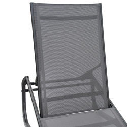 Leżak ogrodowy SOLARIA szary regulowane oparcie PREMIUM