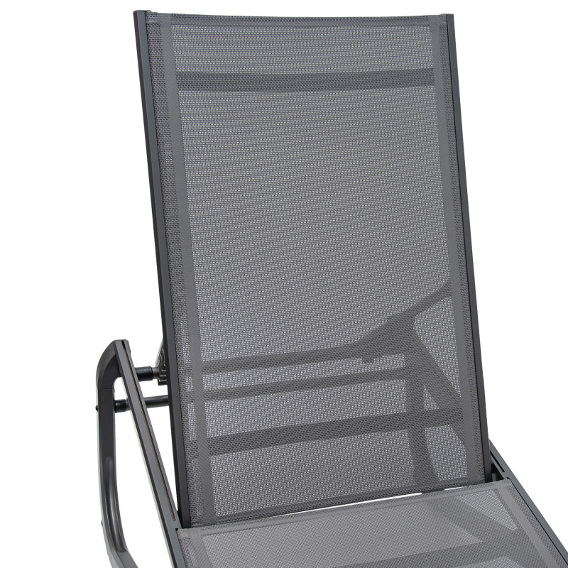 Leżak ogrodowy SOLARIA szary regulowane oparcie PREMIUM