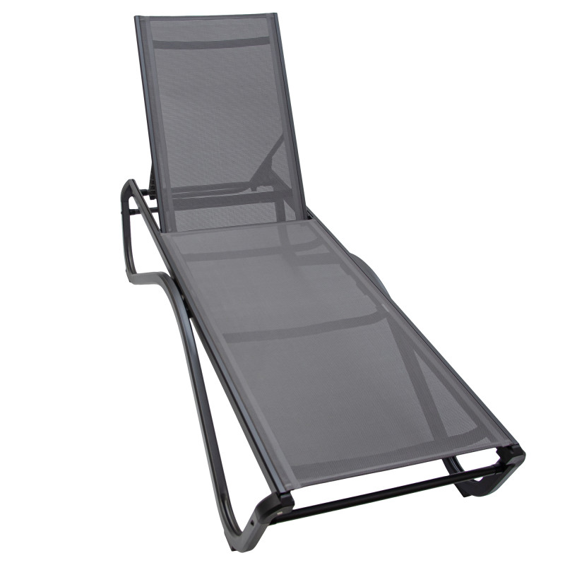 Leżak ogrodowy SOLARIA szary regulowane oparcie PREMIUM