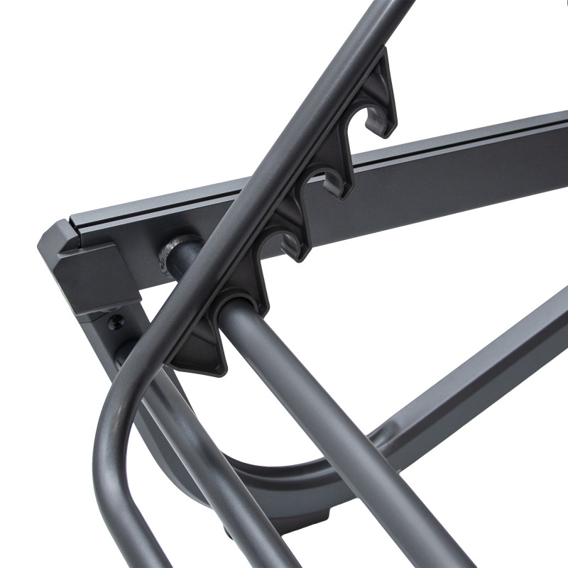 Leżak ogrodowy SOLARIA szary regulowane oparcie PREMIUM