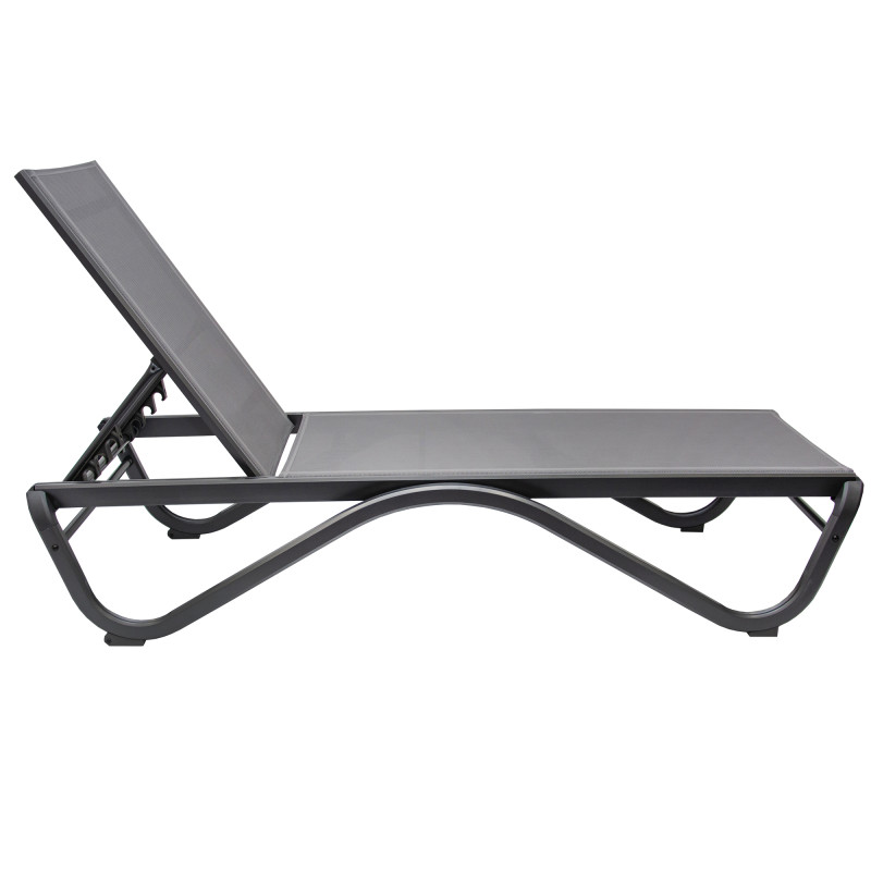Leżak ogrodowy SOLARIA szary regulowane oparcie PREMIUM