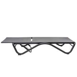 Leżak ogrodowy SOLARIA szary regulowane oparcie PREMIUM