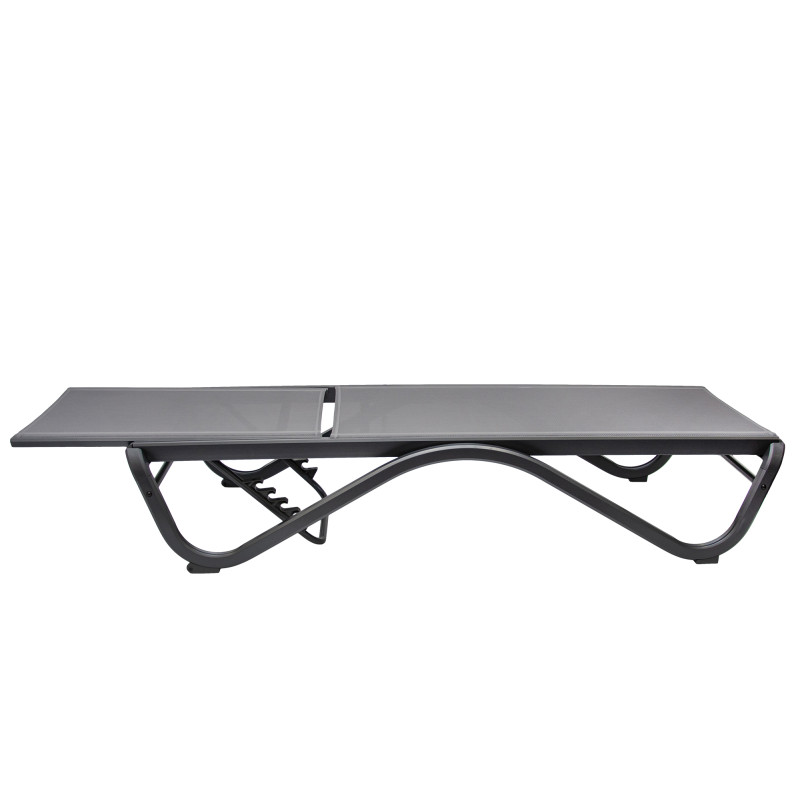 Leżak ogrodowy SOLARIA szary regulowane oparcie PREMIUM