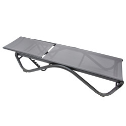Leżak ogrodowy SOLARIA szary regulowane oparcie PREMIUM