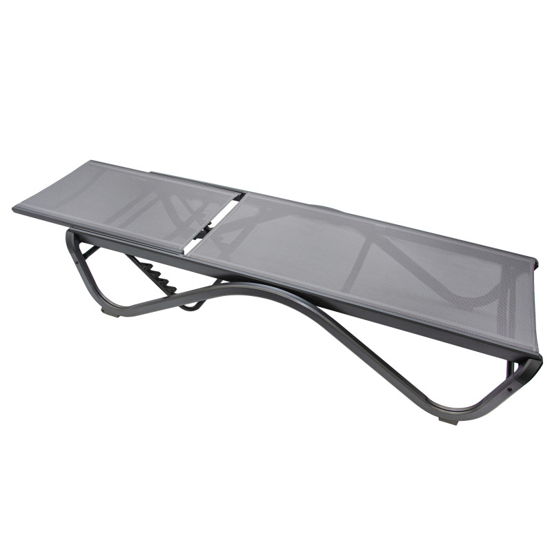 Leżak ogrodowy SOLARIA szary regulowane oparcie PREMIUM