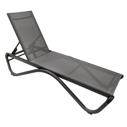 Leżak ogrodowy SOLARIA szary regulowane oparcie PREMIUM