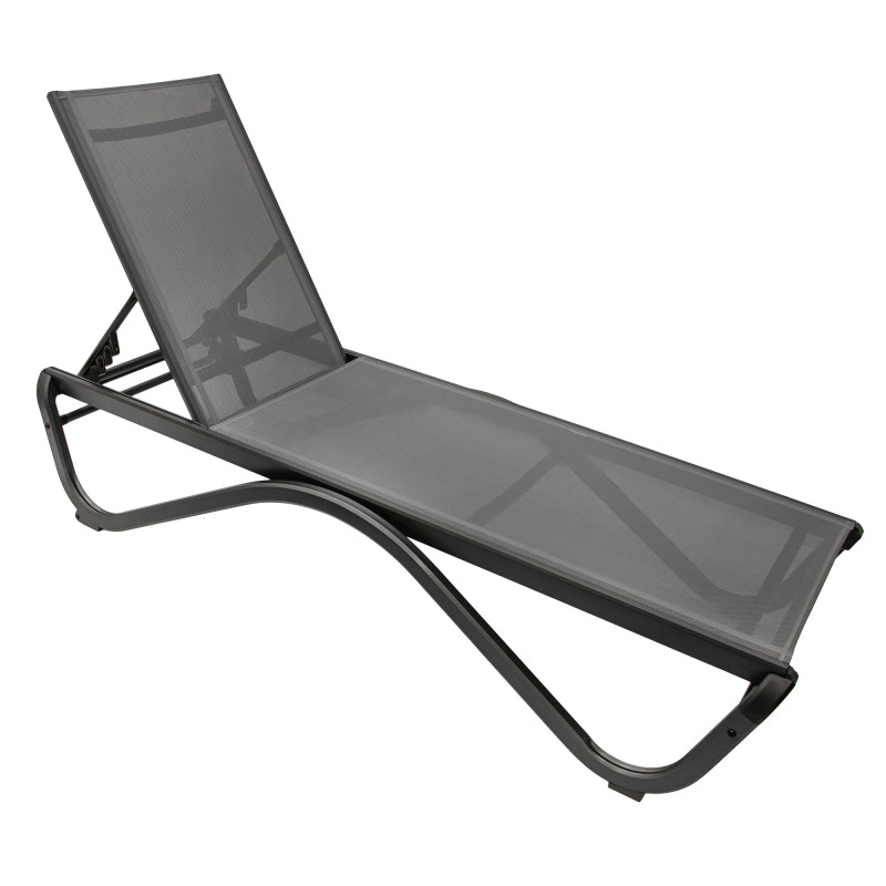 Leżak ogrodowy SOLARIA szary regulowane oparcie PREMIUM