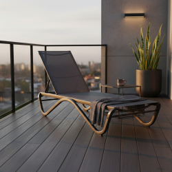 Leżak ogrodowy SOLARIA szary regulowane oparcie PREMIUM