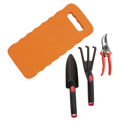 Zestaw Narzędzi Ogrodowych 4 Części Łopatka Pazurki Sekator Mata Piankowa