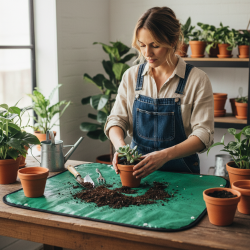 Mata do przesadzania kwiatów roślin podkładka składana ogrodowa 48,5x48,5 cm