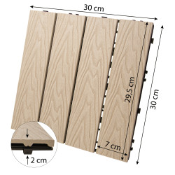 Podest tarasowy panel WPC 30x30x2 cm BEŻ Zestaw 10szt. 0,9mkw