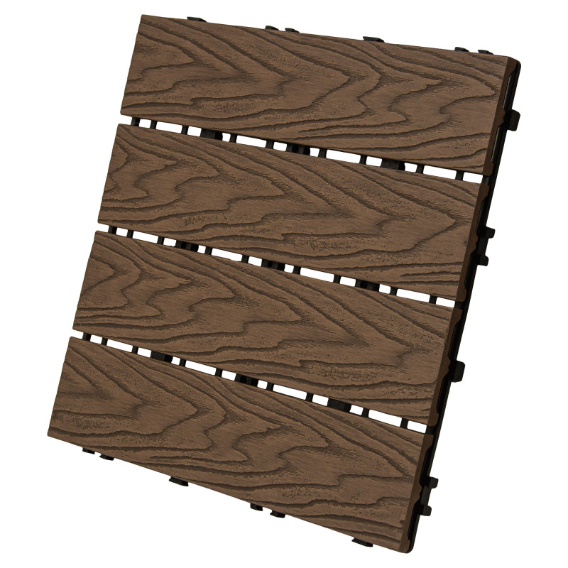 Podest tarasowy panel WPC 30x30x2 cm BRĄZ Zestaw 10szt. 0,9mkw