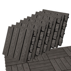 Podest tarasowy panel WPC 30x30x2 cm SZARY Zestaw 10szt. 0,9mkw