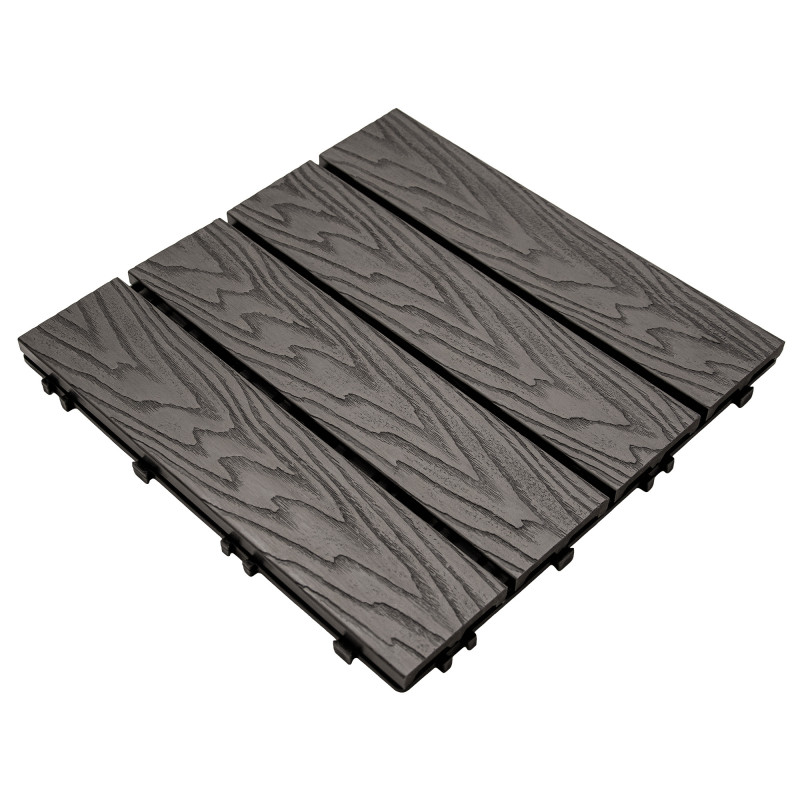 Podest tarasowy panel WPC 30x30x2 cm SZARY Zestaw 11szt. 0,99mkw