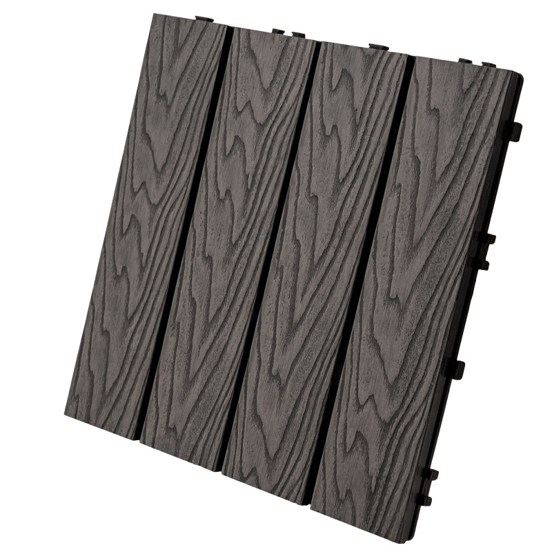 Podest tarasowy panel WPC 30x30x2 cm SZARY Zestaw 11szt. 0,99mkw