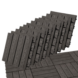 Podest tarasowy panel WPC 30x30x2 cm SZARY Zestaw 12szt. 1mkw