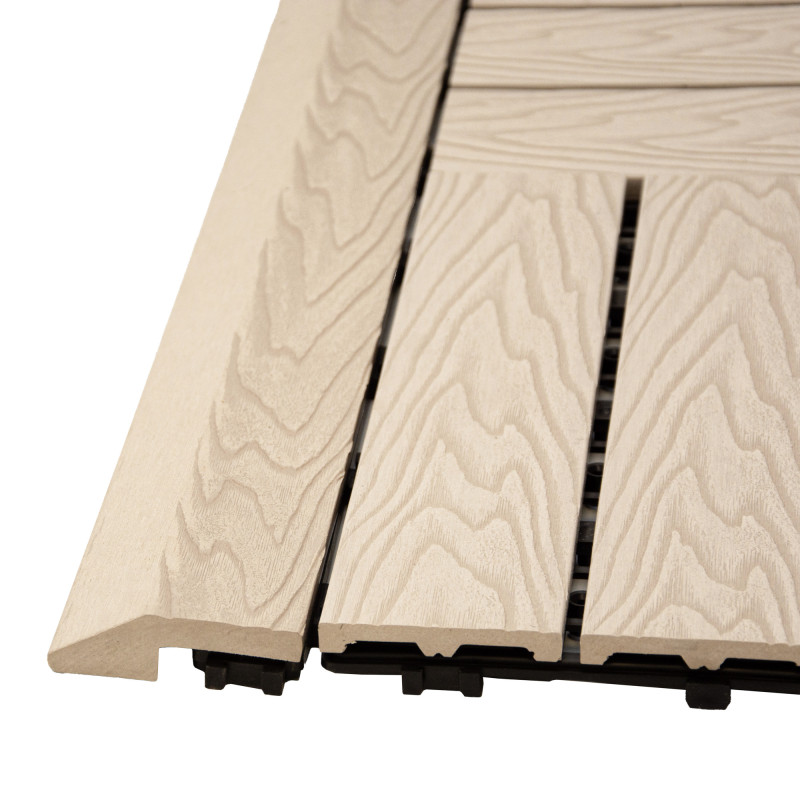 Profil najazdowy 60cm WPC BEŻ do podestu tarasowego Zestaw 4 szt.