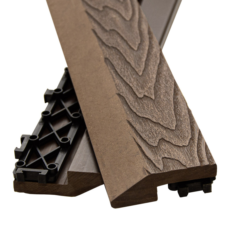 Profil najazdowy 60cm WPC BRĄZOWY do podestu tarasowego Zestaw 4szt.