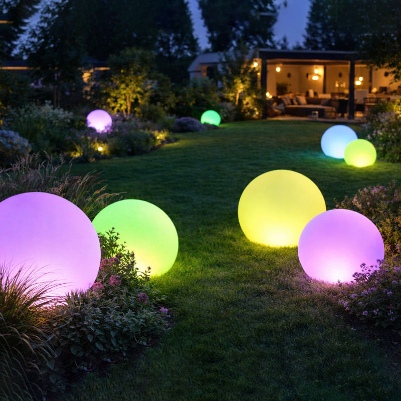 Kula Solarna LUNAR 40 cm ogrodowa wbijana RGB z pilotem