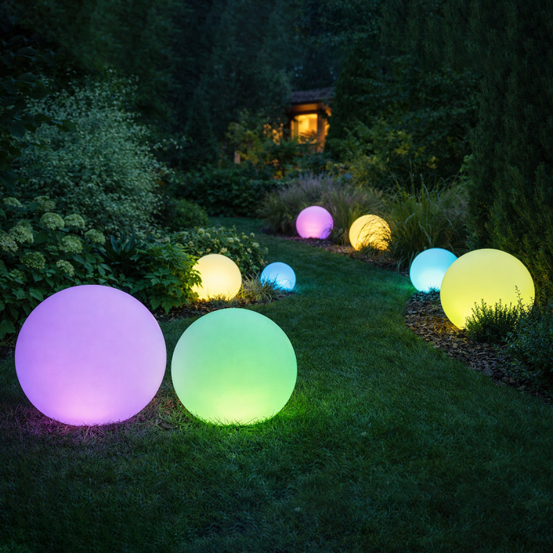 Kula Solarna LUNAR 40 cm ogrodowa wbijana RGB z pilotem