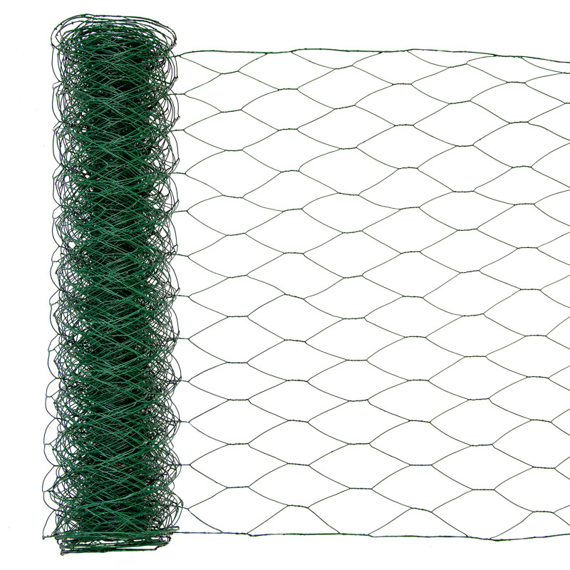 Siatka hexagonalna PCV zielona 0,5x10m ogrodzenie 50x50mm