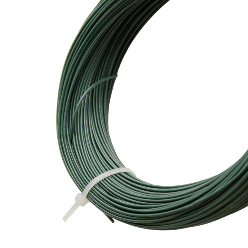 Drut wiązałkowy PCV zielony rolka 50 m grubość 1,2 mm