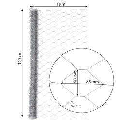 Siatka hexagonalna ocynkowana druciana 1x10m ogrodzenie 50x50mm