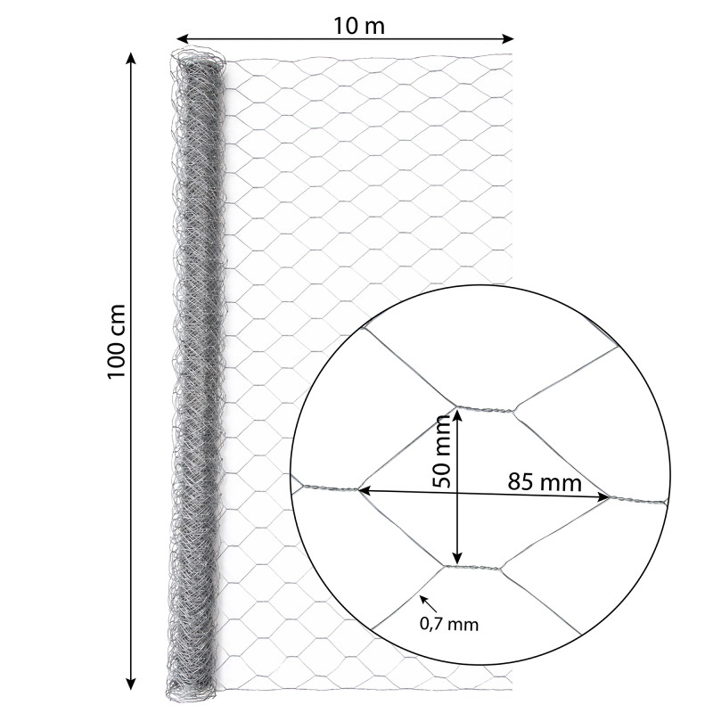 Siatka hexagonalna ocynkowana druciana 1x10m ogrodzenie 50x50mm