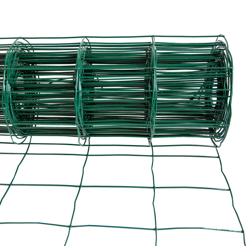 Siatka zgrzewana zielona PCV 0,8x10m ogrodzenie 75x100mm